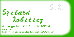 szilard kobilicz business card